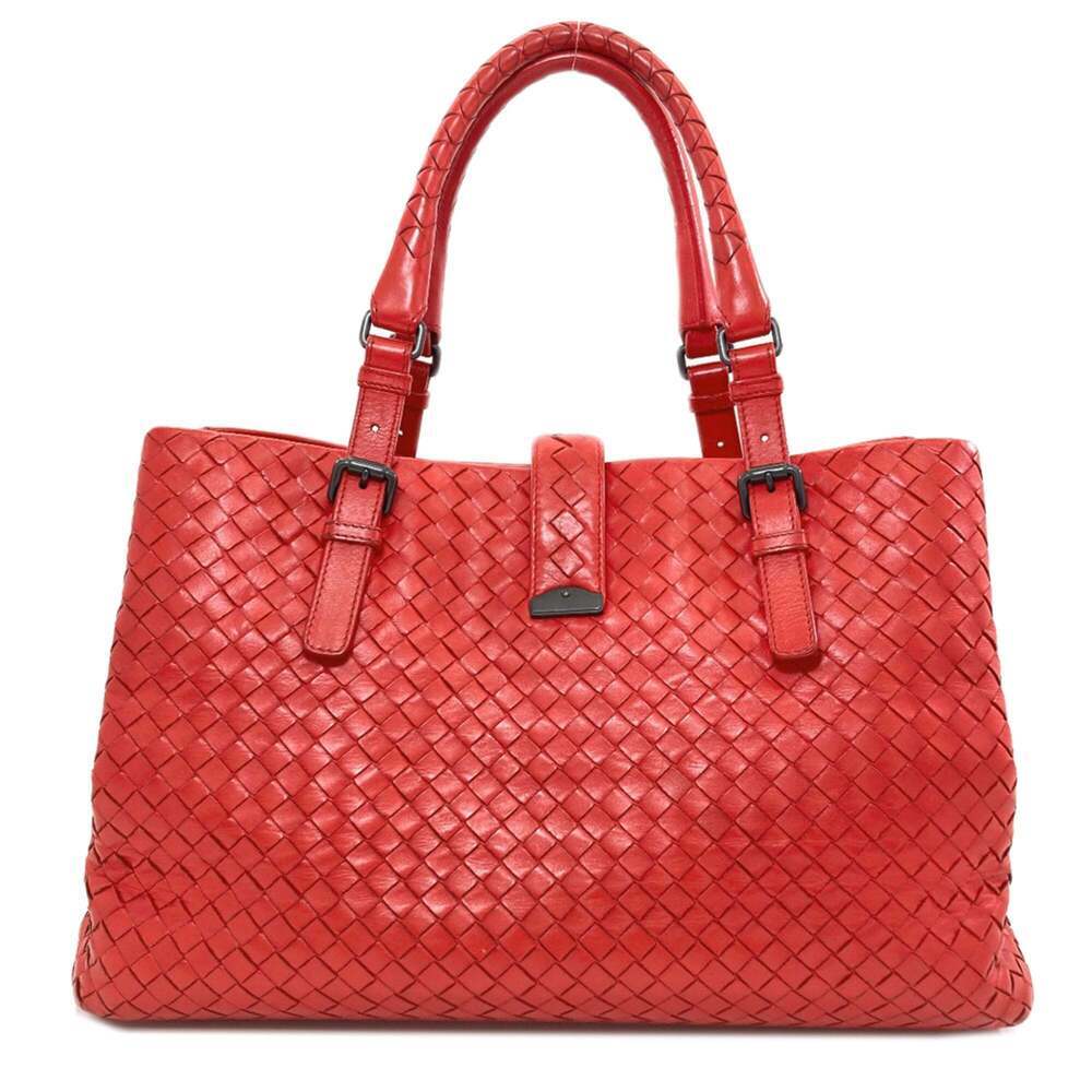 BOTTEGA VENETA Red Intrecciato Tote Bag - Picture 2 of 16